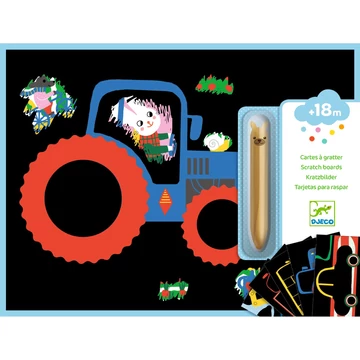 Djeco: Design by Karckép technika - Jármű felfedező - Learning about vehicles-kreatív játék