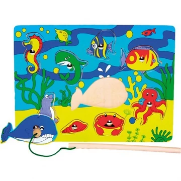 Mágneses Horgász-Puzzle - Csikóhalas - készségfejlesztő játék-Fakopáncs