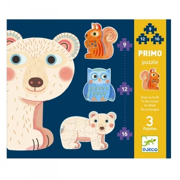 Első puzzle - erdő 9, 12, 16 db Djeco ELSŐ PUZZLE - ERDŐ 9, 12, 16 DB DJECO