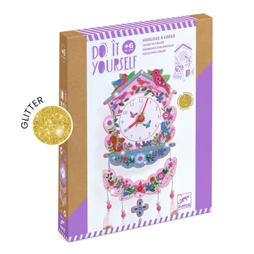 Djeco: Design by Csináld magad! - Falióra lányszobába - Kakukk - Cuckoo-kreatív játék