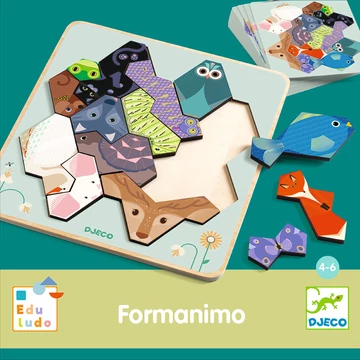Djeco: Eduludo Fejlesztő játék - Állatformák kirakója - Eduludo FormAnimo