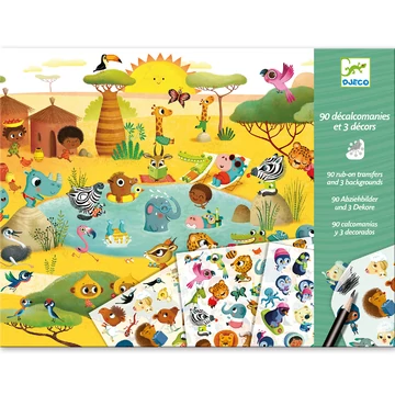 Djeco: Design by Satírozó képkészítés - Tájak - Savannah, desert, and North Pole: time for fun!-kreatív játék