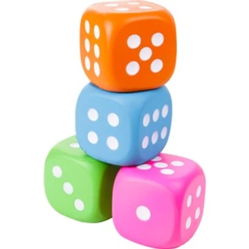 Szivacs dobókocka - 8 cm, többféle-1 db