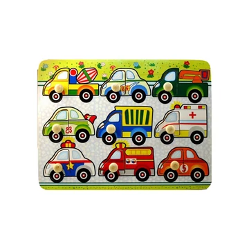 Autók fogantyús puzzle-készségfejlesztő játék-Hongji Toys