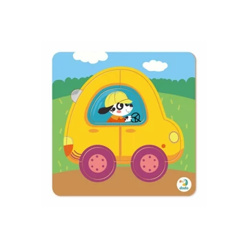 Dodo mini sablonos puzzle - Autó 5 db-os.készségfejlesztő játék
