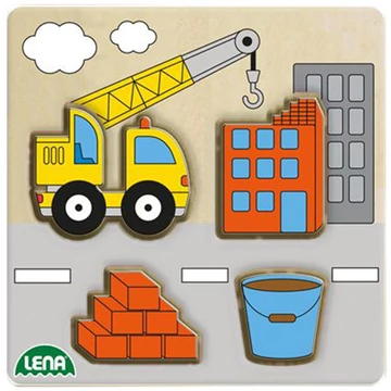 LENA Darus munkagép fa formaillesztő puzzle