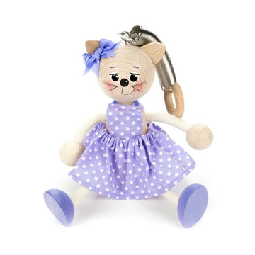 Rugós figura (cica lány, lila)-szerepjáték-Fakopáncs