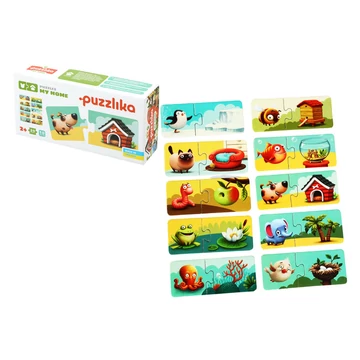 Állatok és lakhelyeik puzzle-készségfejlesztő játék