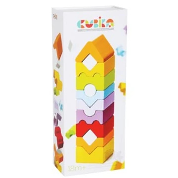 Fa toronyépítő-12 db-os készségfejlesztő játék-Cubika