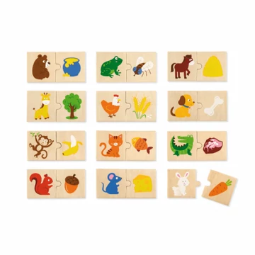 Készségfejlesztő játék-Mit esznek az állatok?-Viga Toys