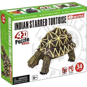 4D puzzle 34 db - Indiai Csillagteknős 4D PUZZLE 34 DB - INDIAI CSILLAGTEKNŐS