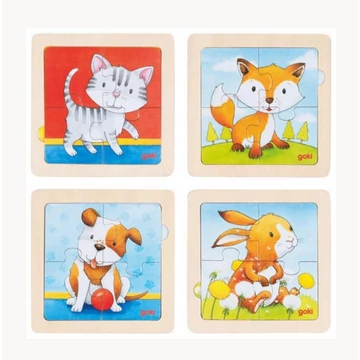 Puzzle állatos- készségfejlesztő fajáték-1 db- Goki