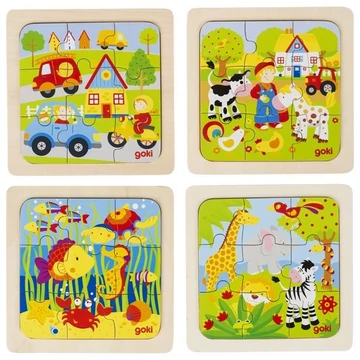 Vidám Puzzle Készlet Kicsiknek 24 hó+-készségfejlesztő játék-Goki