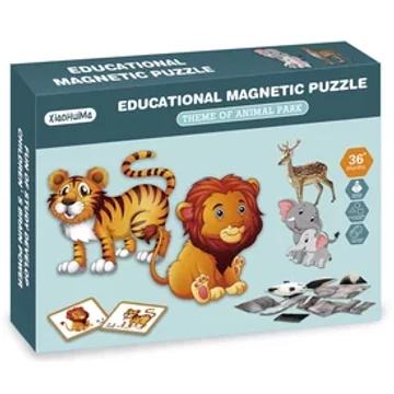 2IN1 mágneses puzzle - vadállatok, 86 db-készségfejlesztő játék