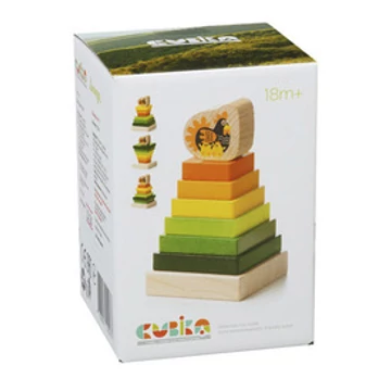 Piramis tyúkanyóval - 8 db-os-készségfejlesztő Montessori játék-Cubika