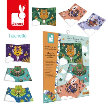 JANOD  POP-UP KÉPESLAP KÉSZÍTŐ 3D ÁLLATOK-kreatív játék