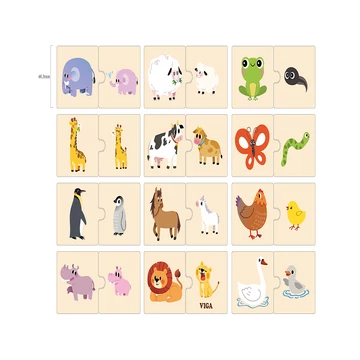 Fa Puzzle - Anya és kicsinye-készségfejlesztő játék-Viga Toys