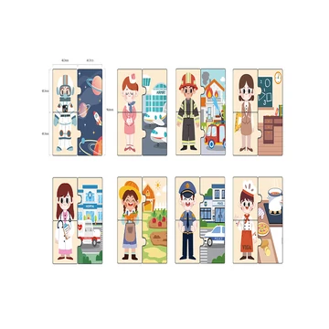 Fa Puzzle - foglalkozások-készségfejlesztő játék-Viga Toys