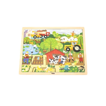 Puzzle 48 db-os farmos-készségfejlesztő játék-Viga Toys