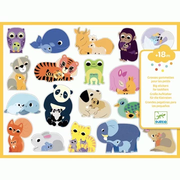 Djeco: Design by Matricák - Összetartozás - Coloured stickers mums and babies