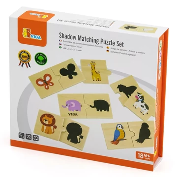 Készségfejlesztő fa puzzle - árnyék-Viga Toys