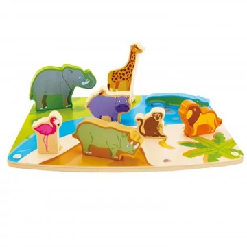 Hape Játék és puzzle egyben!-Vadállatok-készségfejlesztő játék