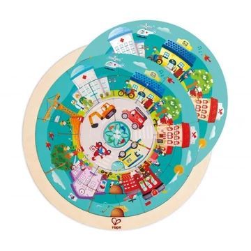 Hape 2 oldalú puzzle - Készségfejlesztő játék