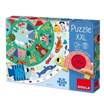 Állati bújócska szárazon és vízen- Vidám felfedező XXL puzzle-Goula