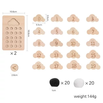 Vidám felhőcskék - Fa számolást segítő oktató játék-matematikai készségfejlesztés
