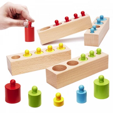 Montessori fa henger súlyok - Színes készségfejlesztő játék