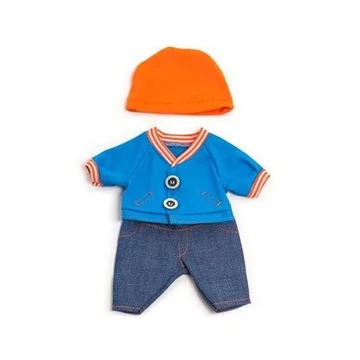 Babaruha - farmernadrág, kabát, sapka 21 cm-es babához, MINILAND,-szerepjáték