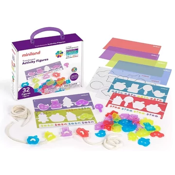 Áttetsző Fűzős figurák 32 db-os (Translucent Activity Figures)-finommotorika fejlesztő játék-Miniland