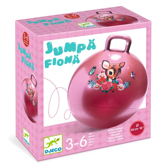 Djeco Ugrálólabda, Ø 45 cm - Fiona őzike - Jumpa Fiona-mozgásfejlesztő játék