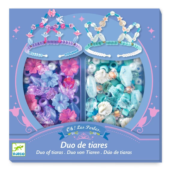 Djeco Ékszerkészítő készlet - Páros tiara, kék - Duo of tiaras, Blue-kreatív játék