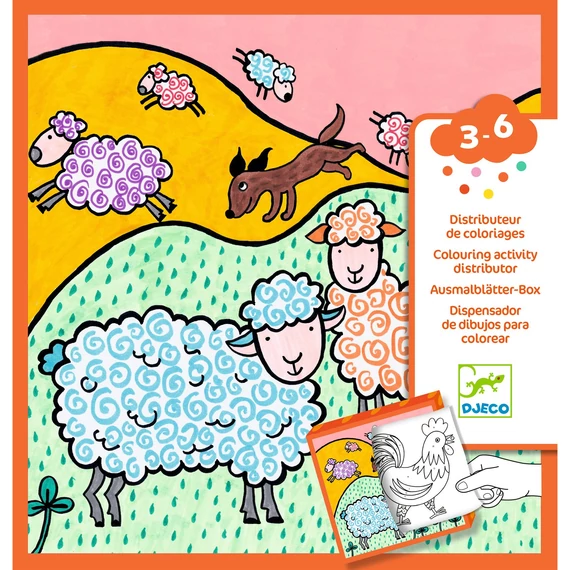 Djeco: Design by Meglepetés adagoló színező - Tanya - Coloring dispenser, Farm-kreatív játék