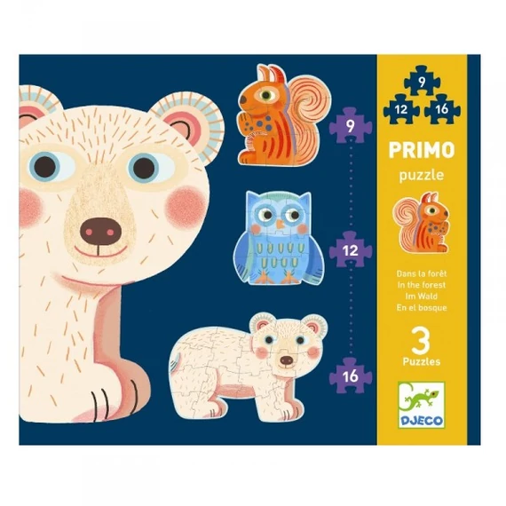 Első puzzle - erdő 9, 12, 16 db Djeco ELSŐ PUZZLE - ERDŐ 9, 12, 16 DB DJECO