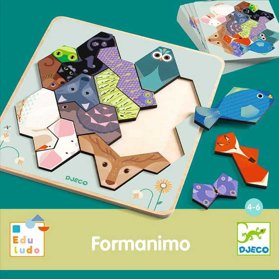Djeco: Eduludo Fejlesztő játék - Állatformák kirakója - Eduludo FormAnimo