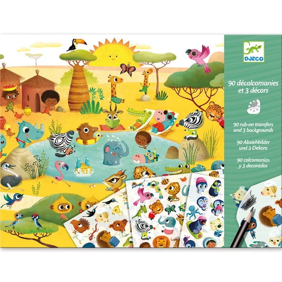 Djeco: Design by Satírozó képkészítés - Tájak - Savannah, desert, and North Pole: time for fun!-kreatív játék