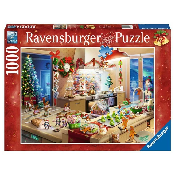 Puzzle 1000 db - Karácsony a konyhában-Ravensburger