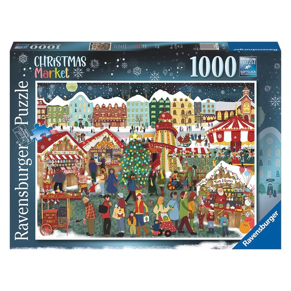 Puzzle 1000 db - Karácsonyi piac-Ravensburger