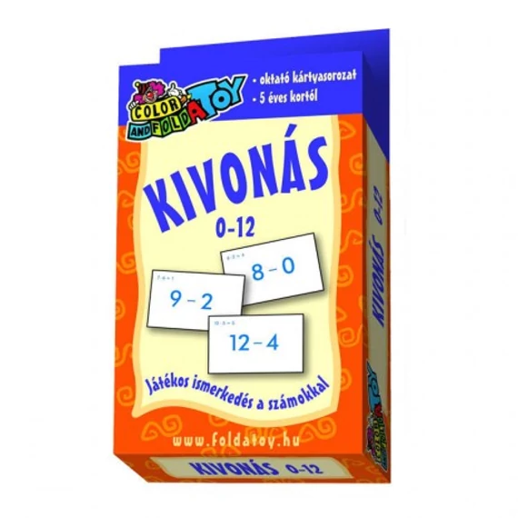 Kivonás oktatókártya-matematikai készséget fejlesztő játék
