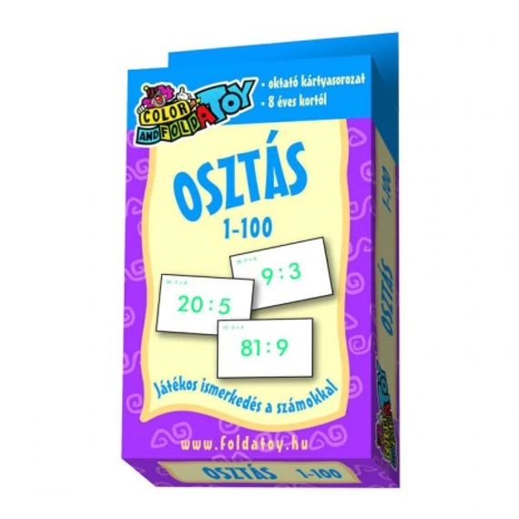 Osztás 1-100 kártya-matematikai készséget fejlesztő játék