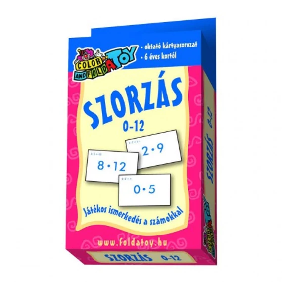 Szorzás oktatókártya-matematikai készséget fejlesztő játék
