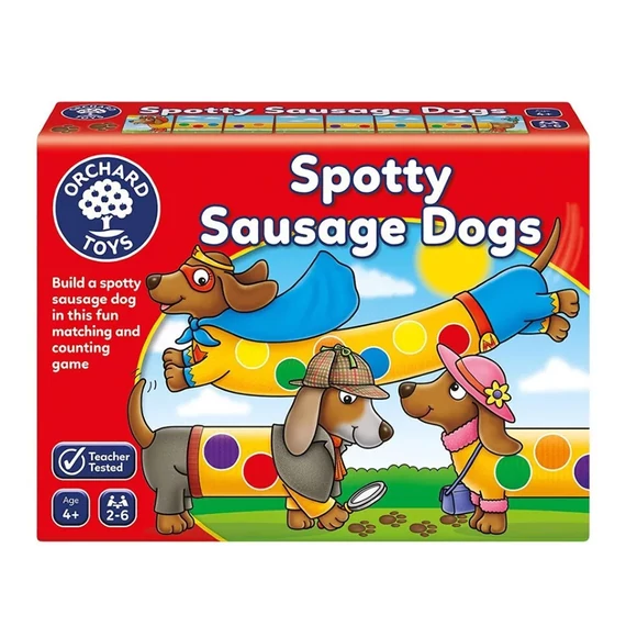 Foltos kiskutyák, (SPOTTY SAUSAGE DOGS) ORCHARD TOYS-készségfejlesztő játék
