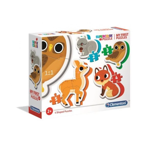 Bébi sziluett puzzle - Erdei állatok-készségfejlesztő játék-Clementoni