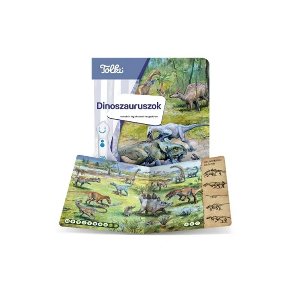Interaktív foglalkoztató könyv-Dinoszauruszok-ismeretterjesztő játék