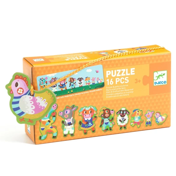 Párosító puzzle - Nagyok és kicsik puzzle - Big and small on the farm - FSC MIX-Djeco