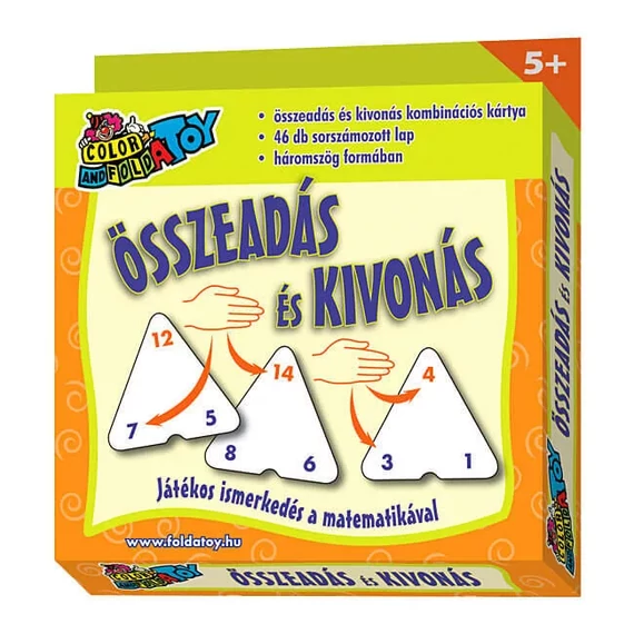 Kártya: Összeadás - Kivonás (háromszög)-iskolaelőkészítő kártyajáték