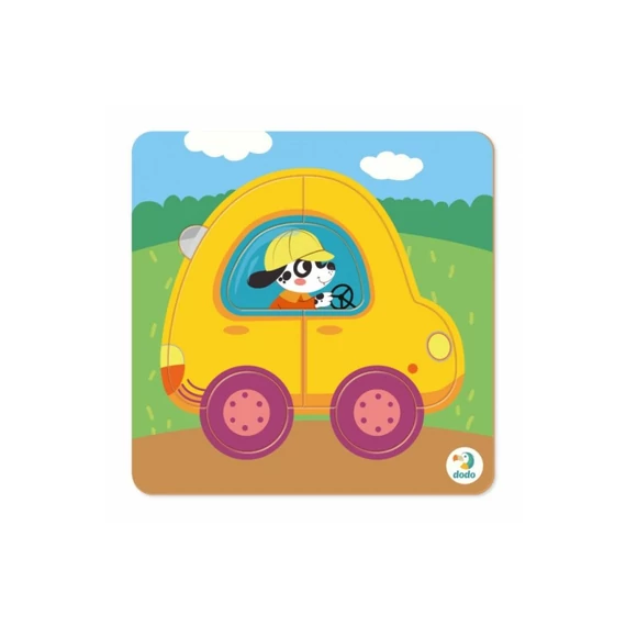 Dodo mini sablonos puzzle - Autó 5 db-os.készségfejlesztő játék