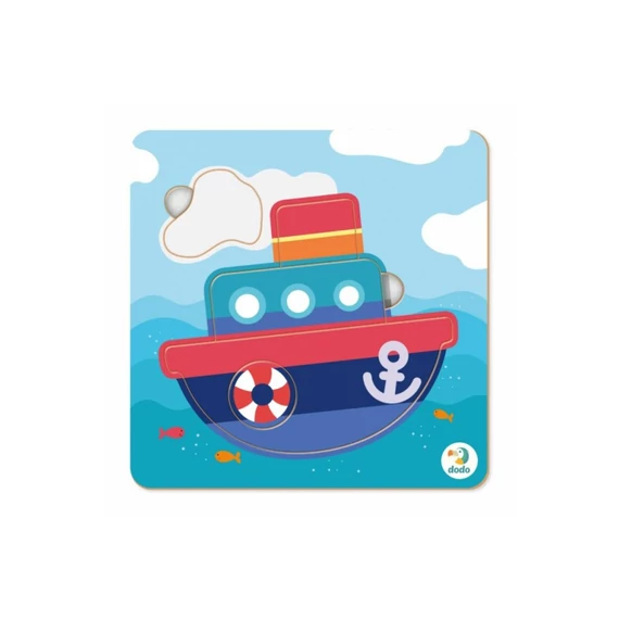 Dodo mini sablonos puzzle - Hajó 5 db-os-készségfejlesztő játék